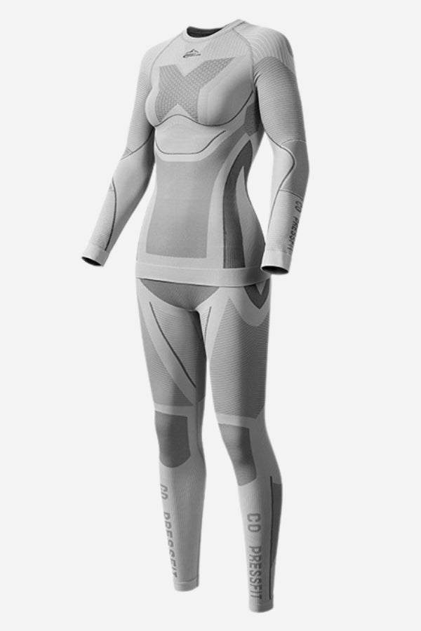 AeroTherm Breathable Warmth lightweight thermal insulation set for women in gray, designed for sleek warmth and comfort