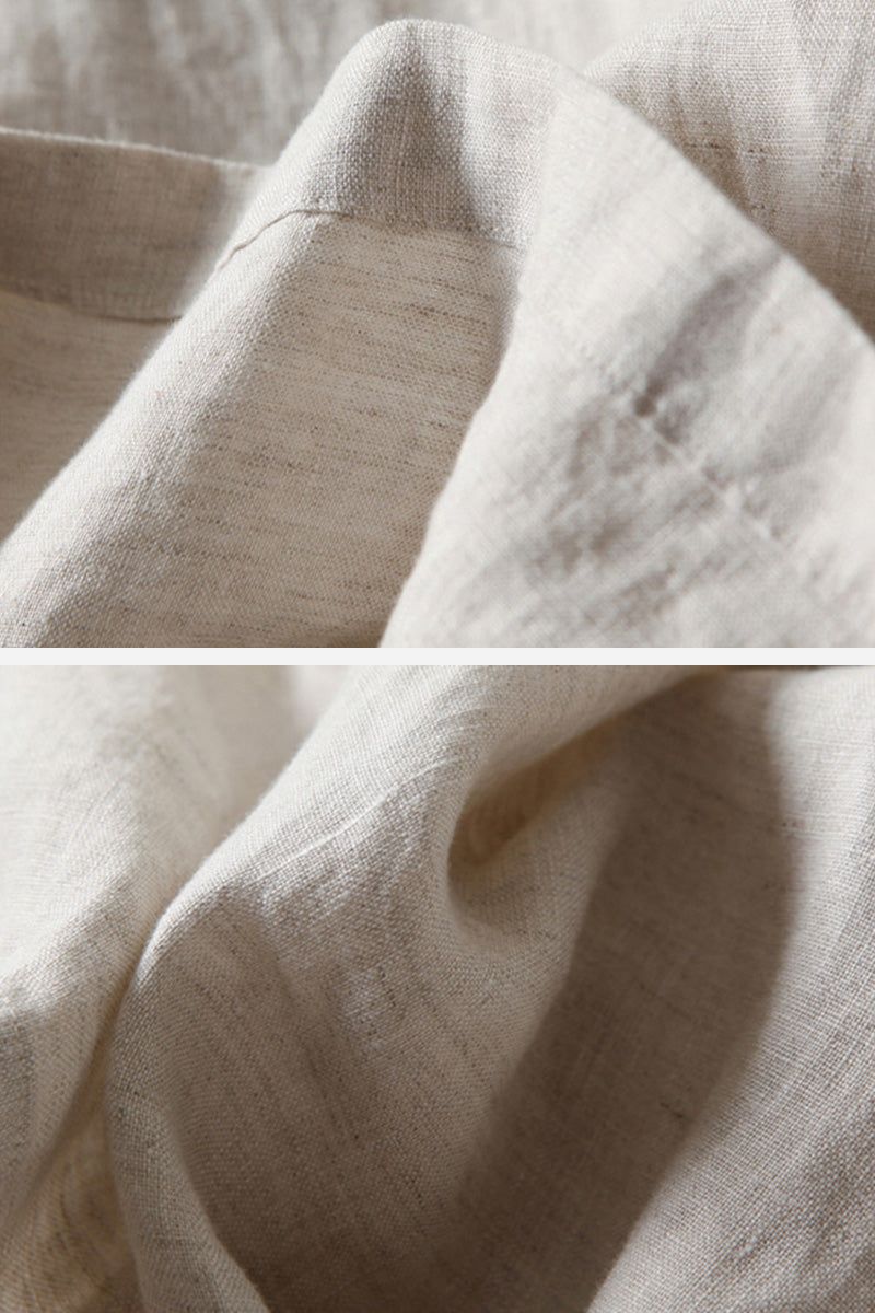 Close-up of breathable lightweight fabric in neutral beige tone for Sun-Kissed Elegance palazzo pants