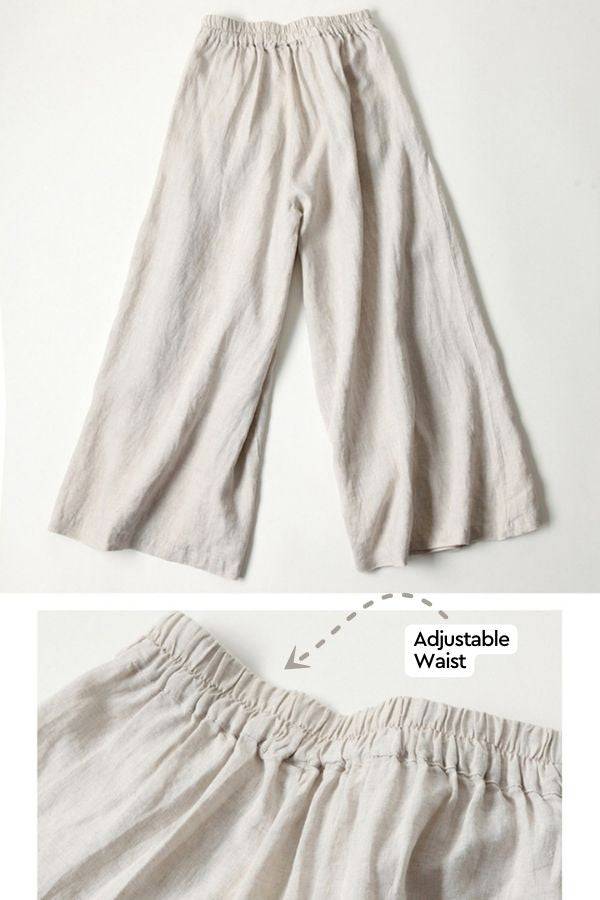 Sun-Kissed Elegance lightweight breathable palazzo pants with adjustable waist, flattering fit, and versatile summer style