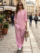 100% cotton Double Comfort Set two-piece outfit in bright yellow for women