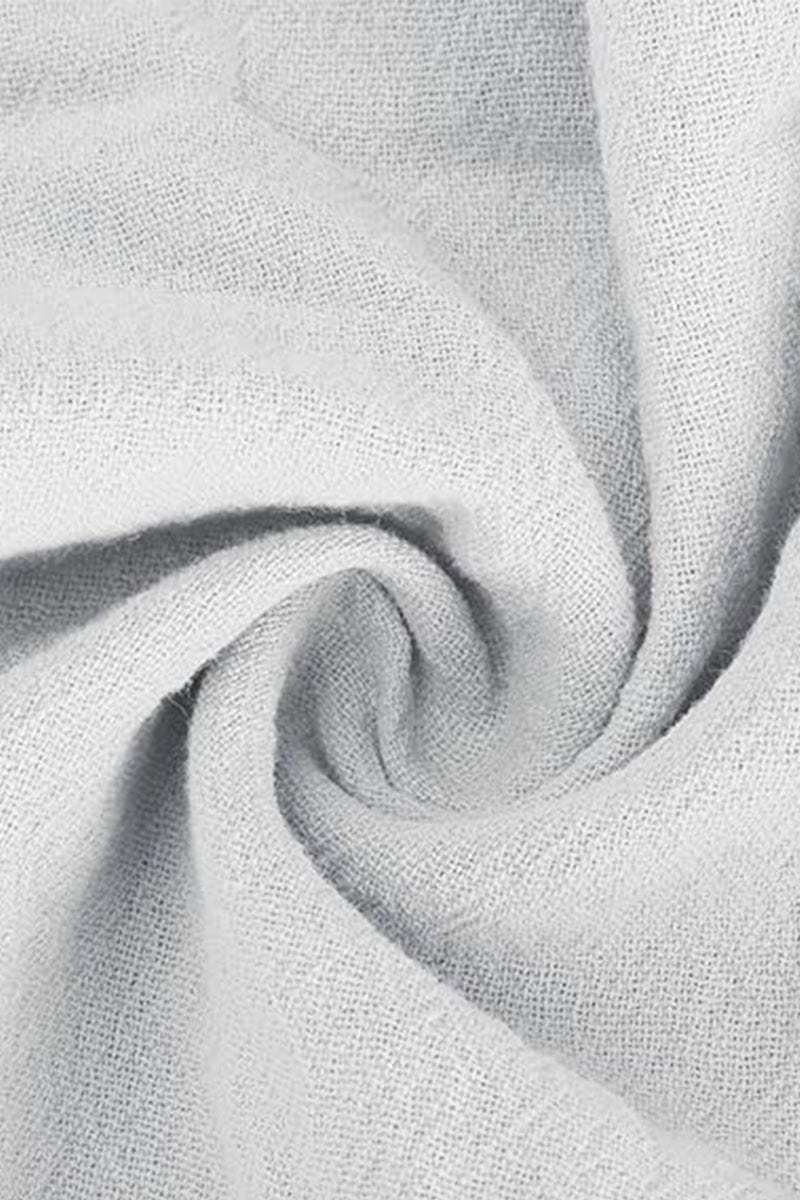 Light grey cotton and terylene fabric texture swirl for blazer and high-waisted shorts set