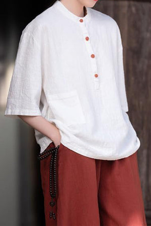 One Size Fits All Ramie Linen and Cotton Shirt