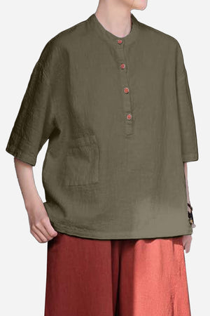 One Size Fits All Ramie Linen and Cotton Shirt