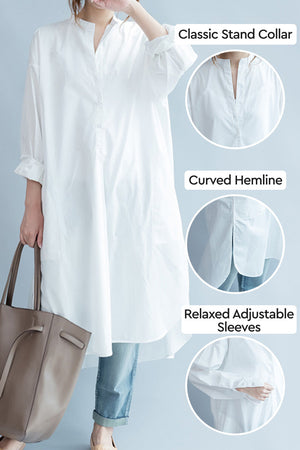 One Size Pure Cotton Long Shirt