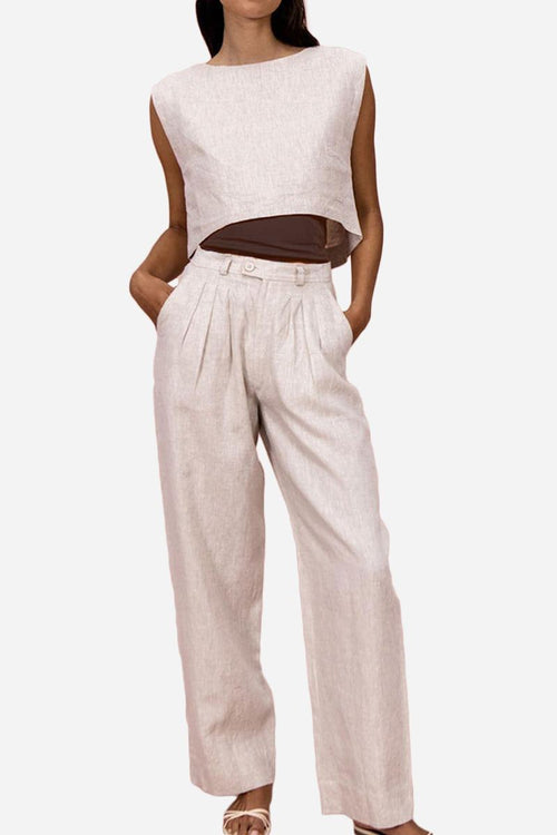Cotton-Linen Blend Summer Favorite Two-Piece