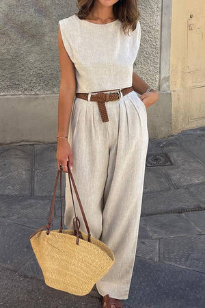 Cotton-Linen Blend Summer Favorite Two-Piece