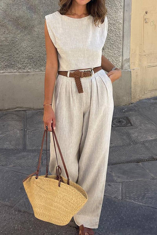 Cotton-Linen Blend Summer Favorite Two-Piece