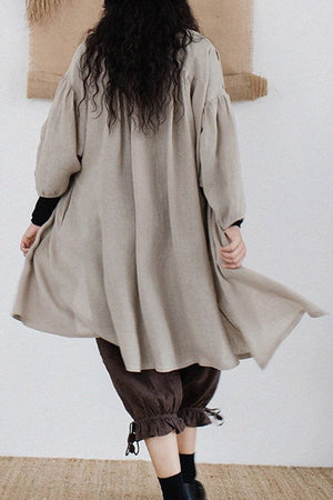 100% Linen Oversized Button-Down Tunic