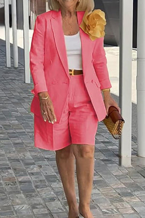 Stylish Blazer & Shorts Two-Piece Set