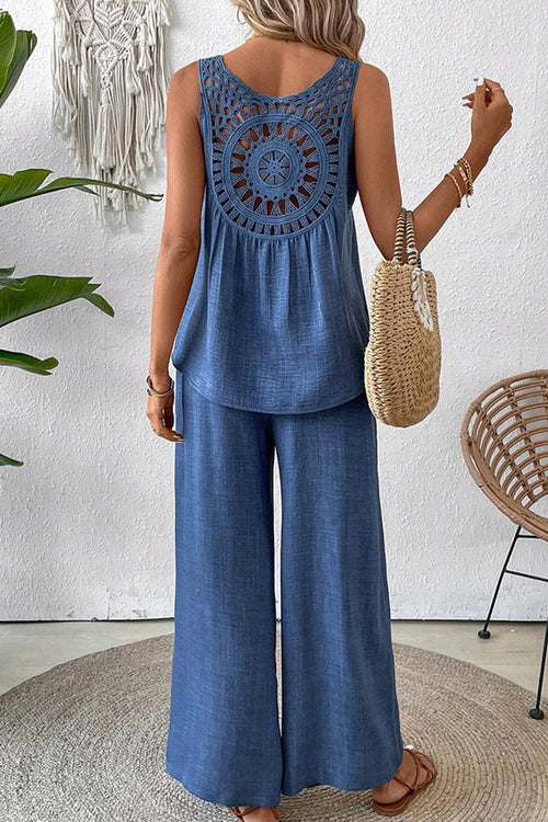 Dreamcatcher Crochet-Back Two-Piece Set