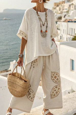 Coastal Comfort Linen Two-Piece Set