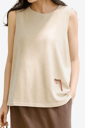 Dandelion Fields Cotton Linen Top