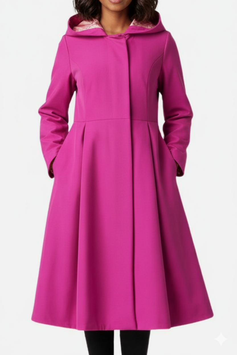 Water-Repellent Rain & Shine A-Line Hooded Raincoat