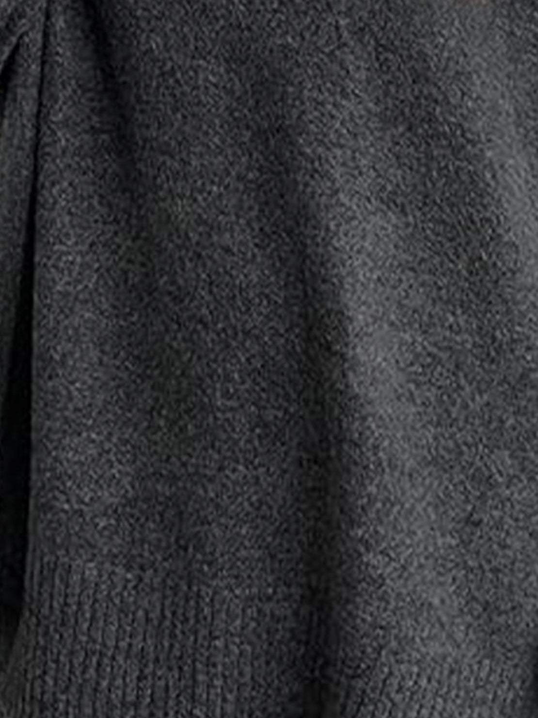 Soft-knit turtleneck two-piece outfit with relaxed fit and wide-leg pants