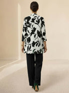 Open-front three-piece co-ord with longline cardigan, round-neck tank, and wide-leg trousers in lightweight knit fabric