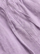 100% linen balloon-leg harem pants with elastic waistband and drawstring in soft pastel color