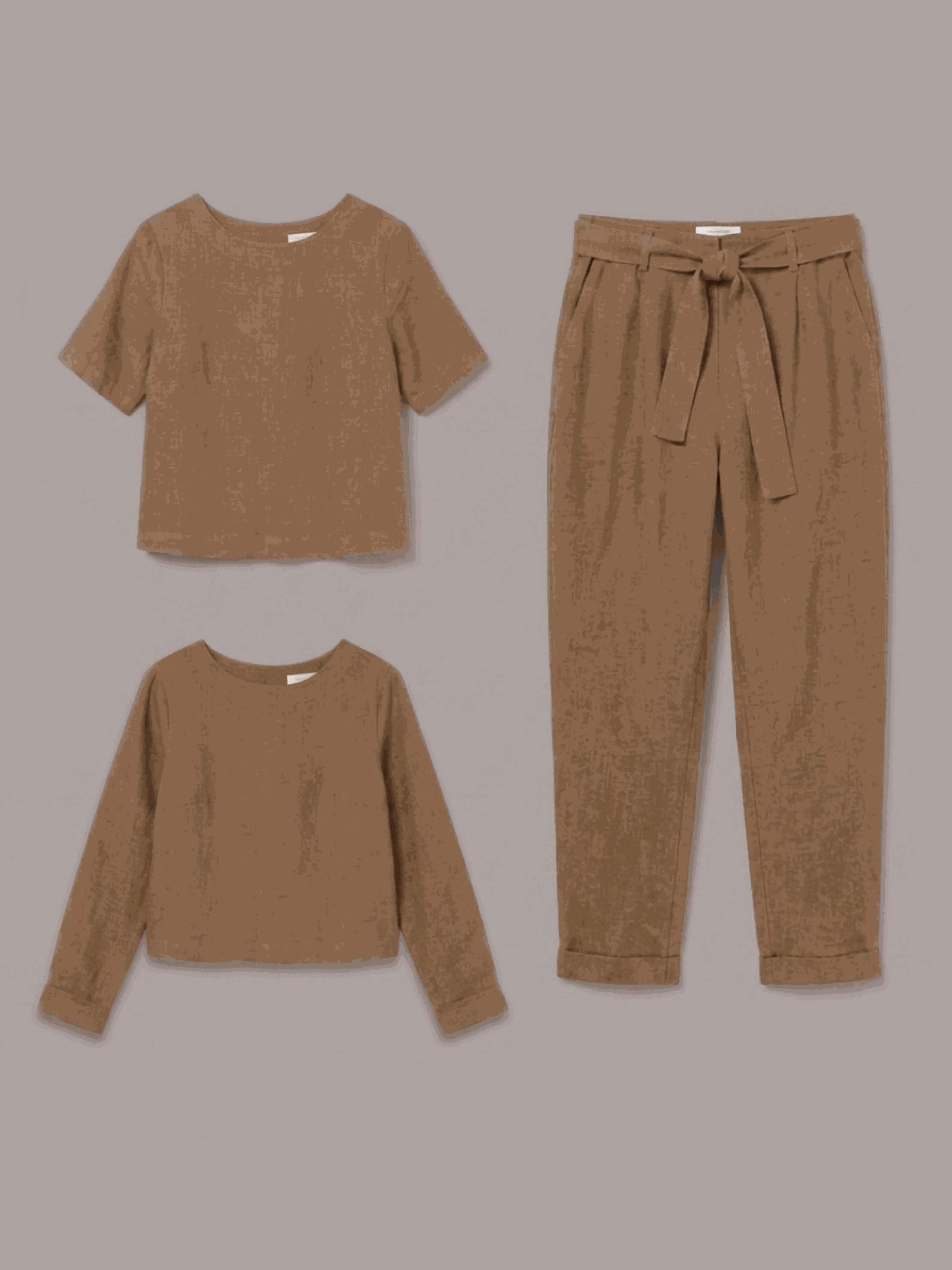 Cotton-linen set two-piece outfit in soft breathable fabric with relaxed fit and natural texture