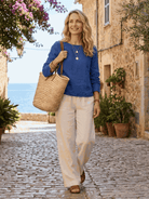Two women modeling the Casual Chic Duo breathable cotton and linen two-piece sets for effortless, cool, and stylish outfits