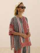 Coastal Comfort Linen two-piece set with lace details and breathable fabric