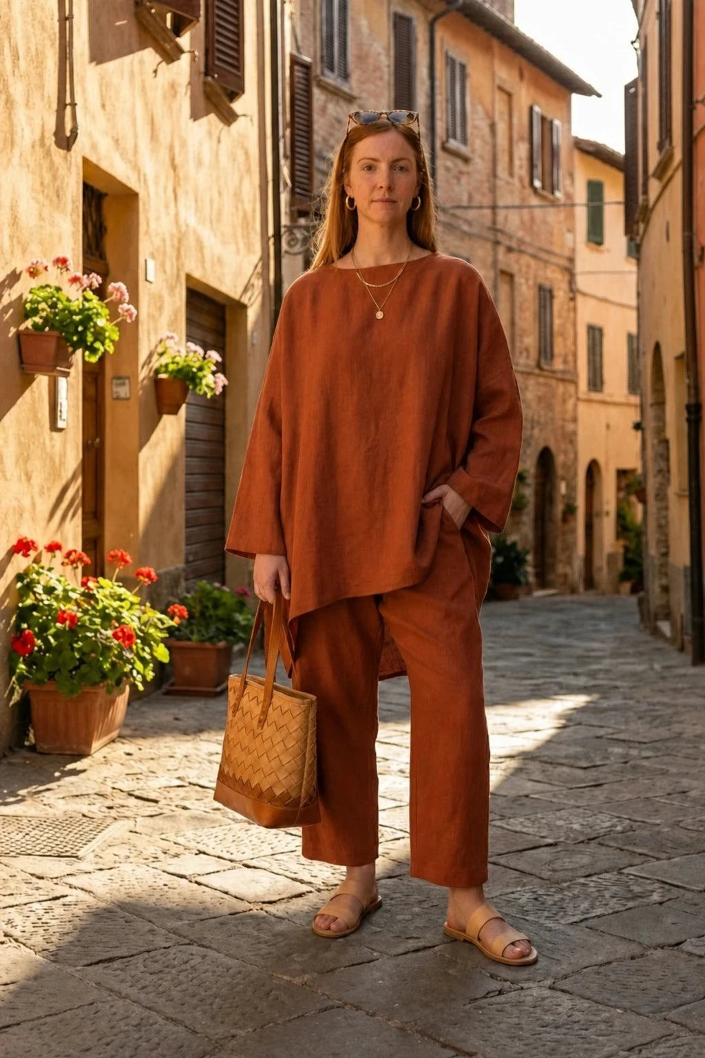 Everyday Fashion loose-fit two-piece matching set with relaxed fit and casual style