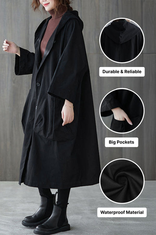 One Size Fits All Oversized Water Resistant Windbreaker Jacket