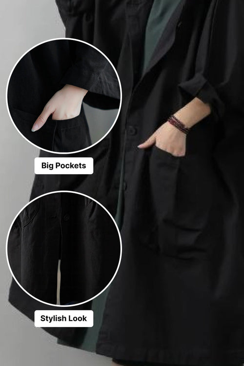 One Size Fits All Oversized Water Resistant Windbreaker Jacket