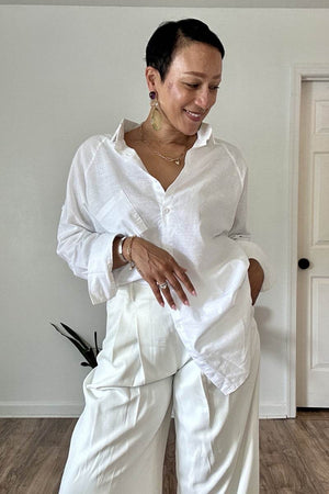 Oversized 100% Cotton Linen Shirt