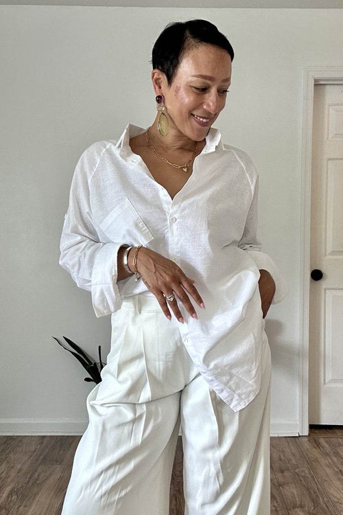 Oversized 100% Cotton Linen Shirt