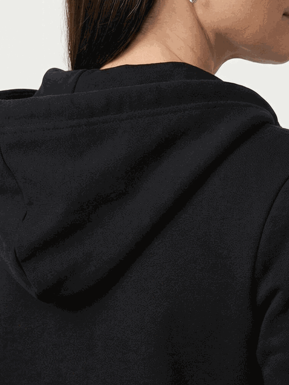 Oversized long zip sweatshirt hoodie with fleece lining and drawstring hood in solid colors