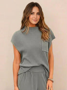 Comfy Couture Knit Sweater two-piece set with relaxed fit and soft fabric in neutral tone