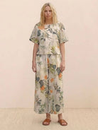 Floral print loose fit co-ord set with wide-leg pants and relaxed short sleeve top for casual comfort