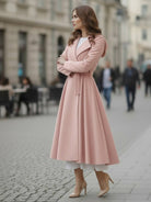 Water-repellent A-line hooded raincoat with feminine fit and insulated lining