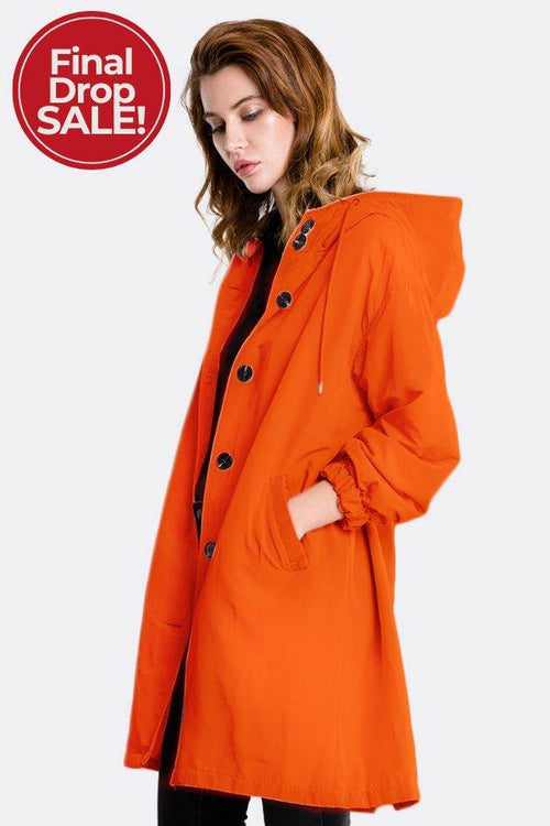 Water Resistant Oversized Hooded Windbreaker Rain Jacket