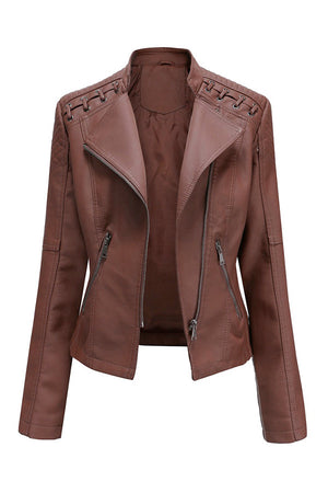 Slim Fit Leather Motorcycle Jacket