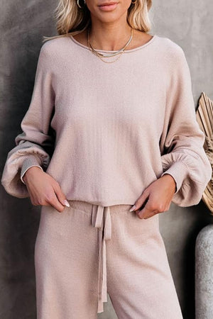 Round Neck Loose Fit Cozy Two-Piece Set